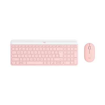 Combo Logitech Slim Mouse y Teclado MK470 Rosa