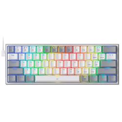 Teclado Gamer Inalámbrico Redragon Fizz Pro K616 60% Gris/Blanco Typo C/BTH/2.4Ghz Dongle Switch Red