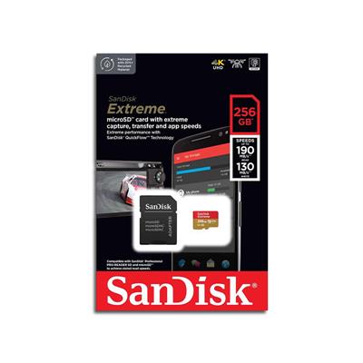 Tarjeta de memoria SanDisk Extreme con adaptador SD 256GB