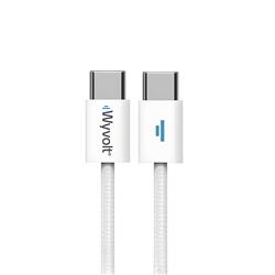 Cable Wyvolt Weave Usb C a Usb C 60W Blanco 1 Metro